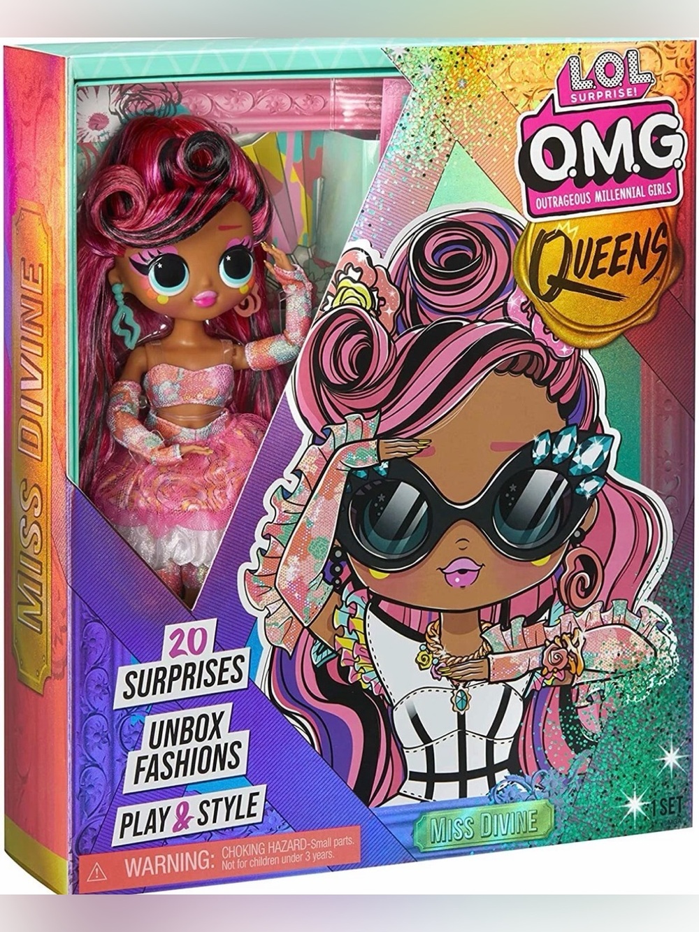 LOL Surprise OMG Queens Miss Divine Fashion Doll with 20 Surprises